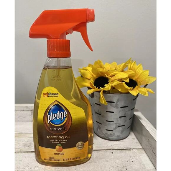 (2) Pledge Revive It Restoring Oil Spray 16 oz Orange Unsealed Wood SC Johnson - Picture 2 of 4